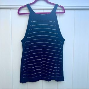 Old Navy Women’s Striped Sleeveless Sweater Tank Black And White Sz XXL Plus sz